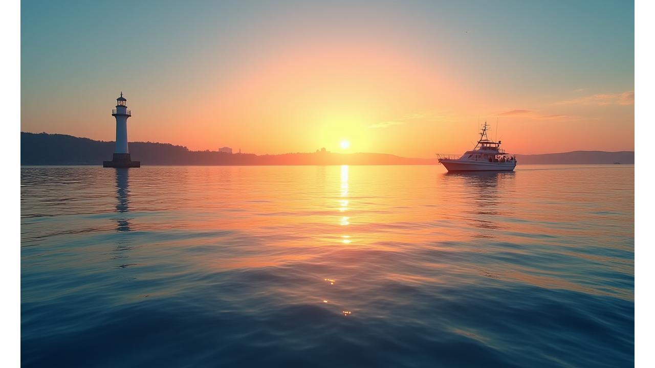 Serene ocean sunset over Halifax harbour, emphasizing sustainable fishing and conservation